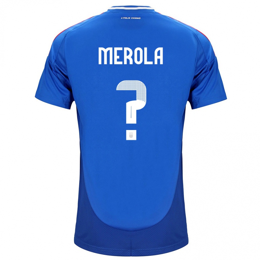 Vaikiškas Italija Antonio Stefano Merola #0 Mėlyna Namų Marškinėliai 24-26 T-Shirt