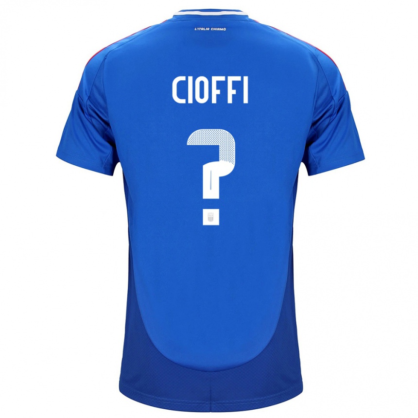 Vaikiškas Italija Cristian Cioffi #0 Mėlyna Namų Marškinėliai 24-26 T-Shirt