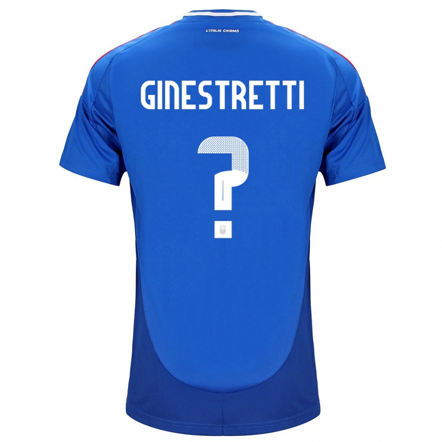 Vaikiškas Italija Davide Ginestretti #0 Mėlyna Namų Marškinėliai 24-26 T-Shirt