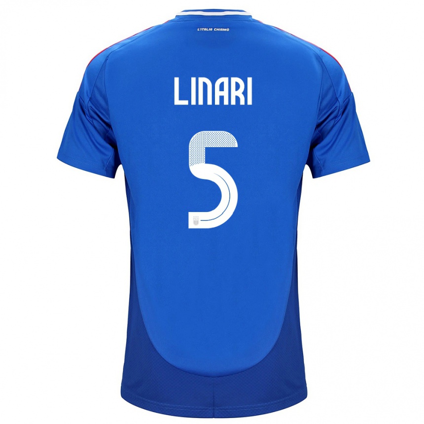 Vaikiškas Italija Elena Linari #5 Mėlyna Namų Marškinėliai 24-26 T-Shirt