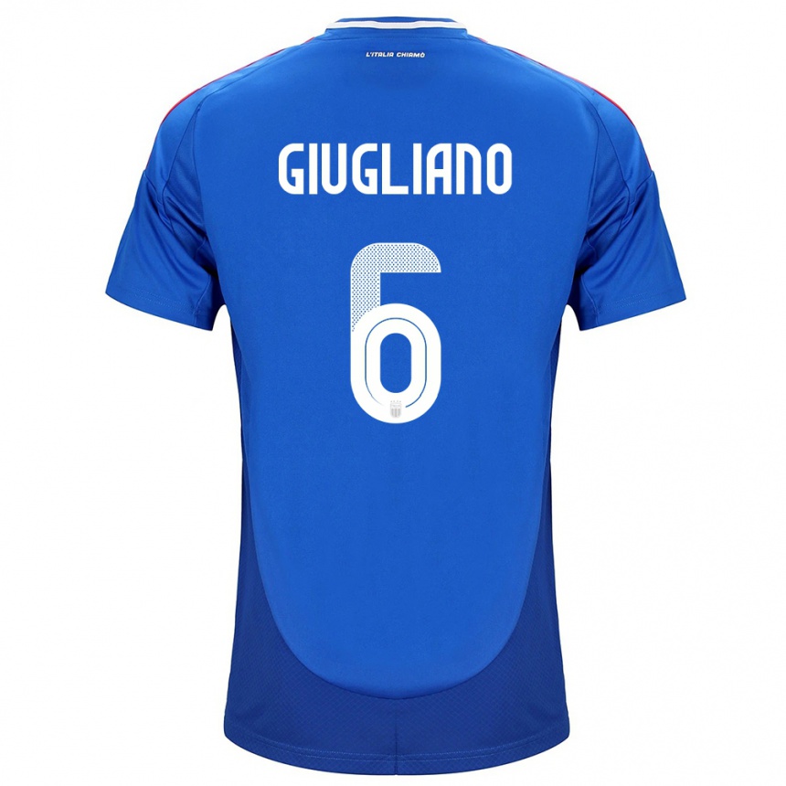 Vaikiškas Italija Manuela Giugliano #6 Mėlyna Namų Marškinėliai 24-26 T-Shirt