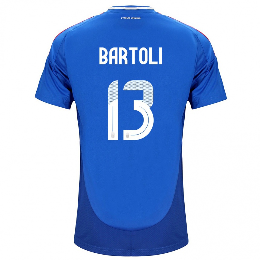 Vaikiškas Italija Elisa Bartoli #13 Mėlyna Namų Marškinėliai 24-26 T-Shirt