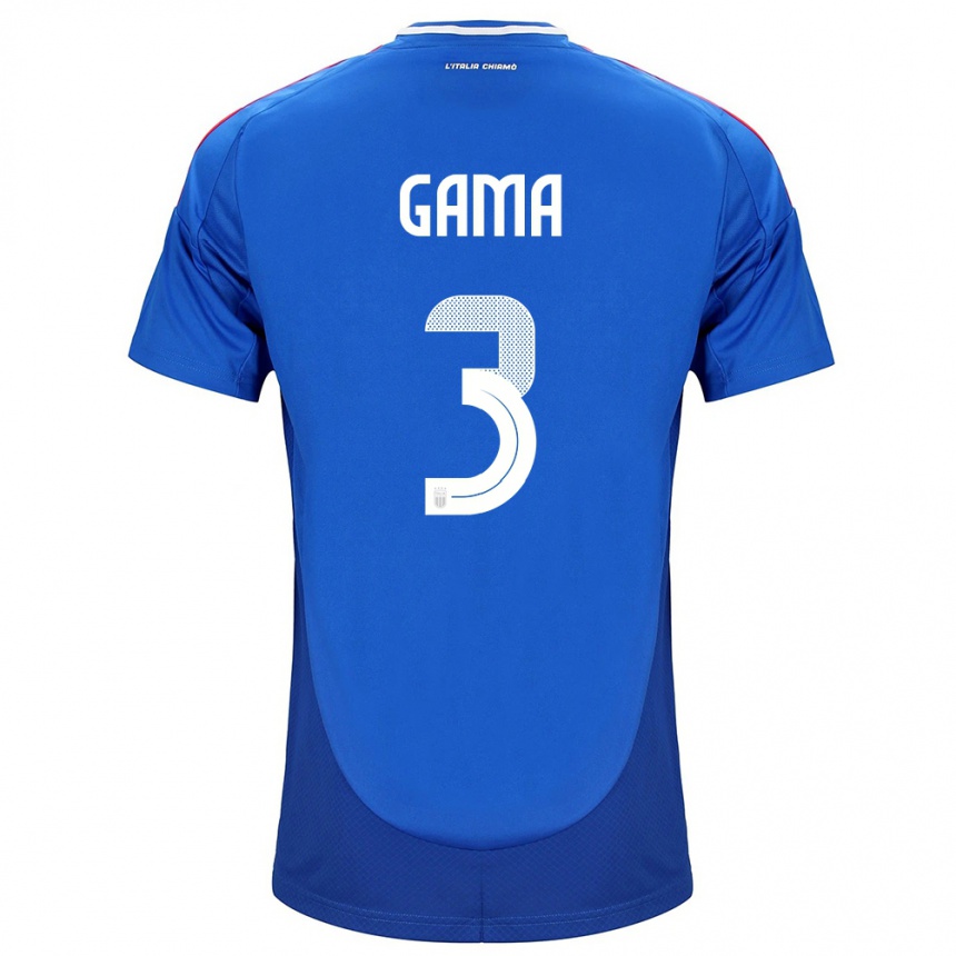 Vaikiškas Italija Sara Gama #3 Mėlyna Namų Marškinėliai 24-26 T-Shirt