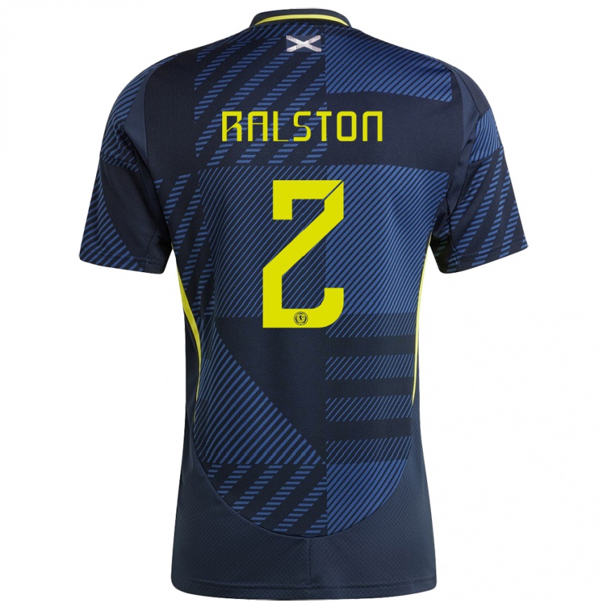 Vaikiškas Škotija Anthony Ralston #2 Tamsiai Mėlyna Namų Marškinėliai 24-26 T-Shirt