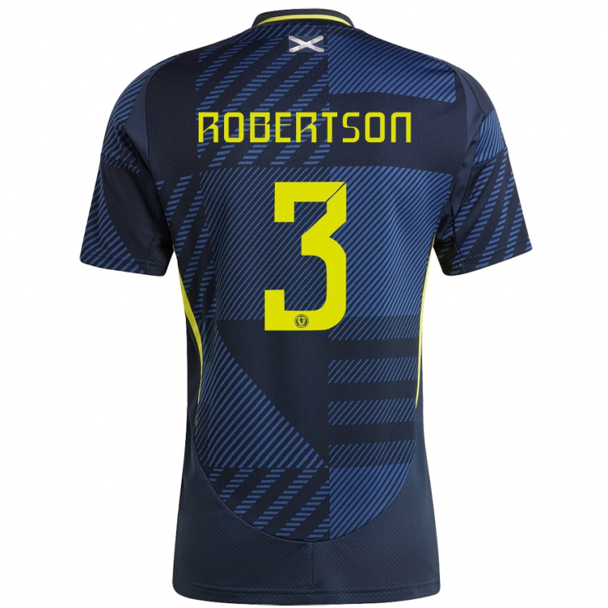 Vaikiškas Škotija Andrew Robertson #3 Tamsiai Mėlyna Namų Marškinėliai 24-26 T-Shirt