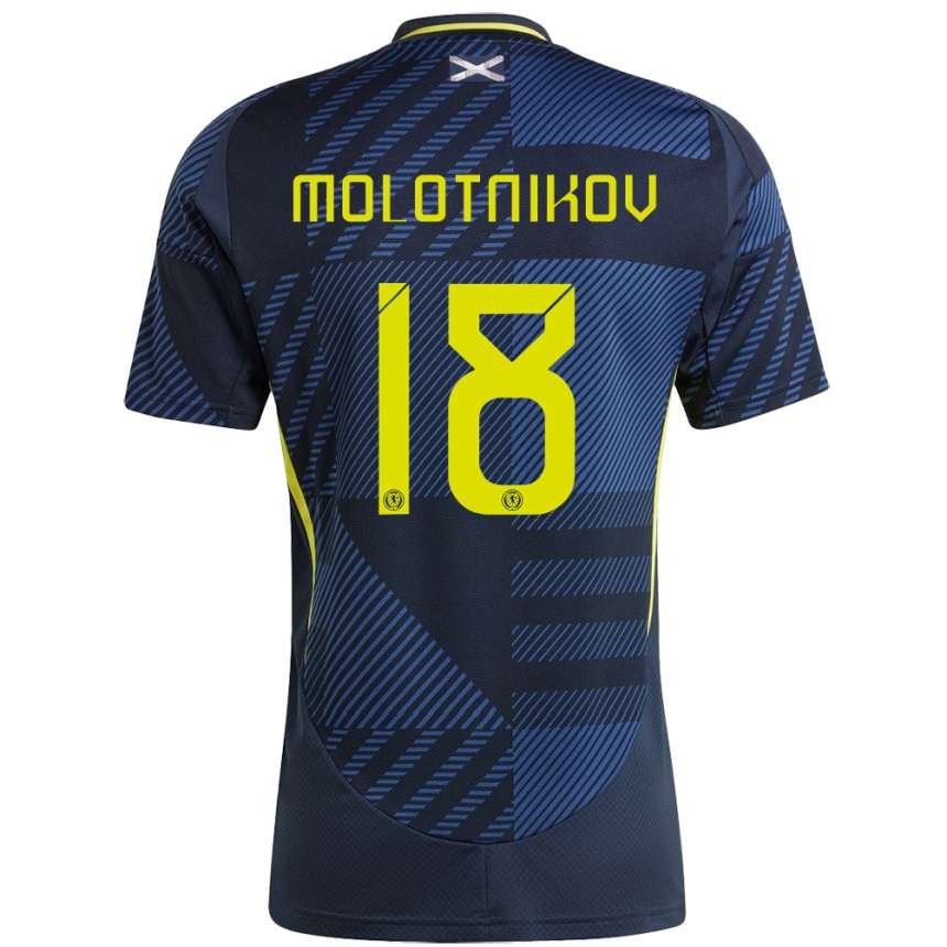 Vaikiškas Škotija Rudi Molotnikov #18 Tamsiai Mėlyna Namų Marškinėliai 24-26 T-Shirt