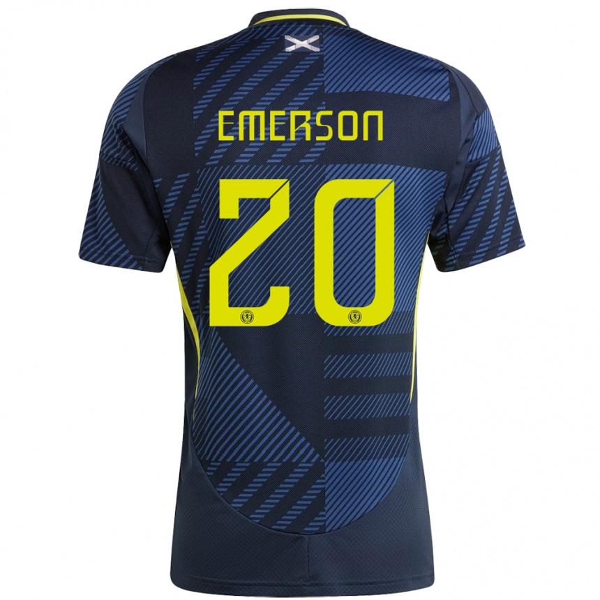 Vaikiškas Škotija Johnny Emerson #20 Tamsiai Mėlyna Namų Marškinėliai 24-26 T-Shirt