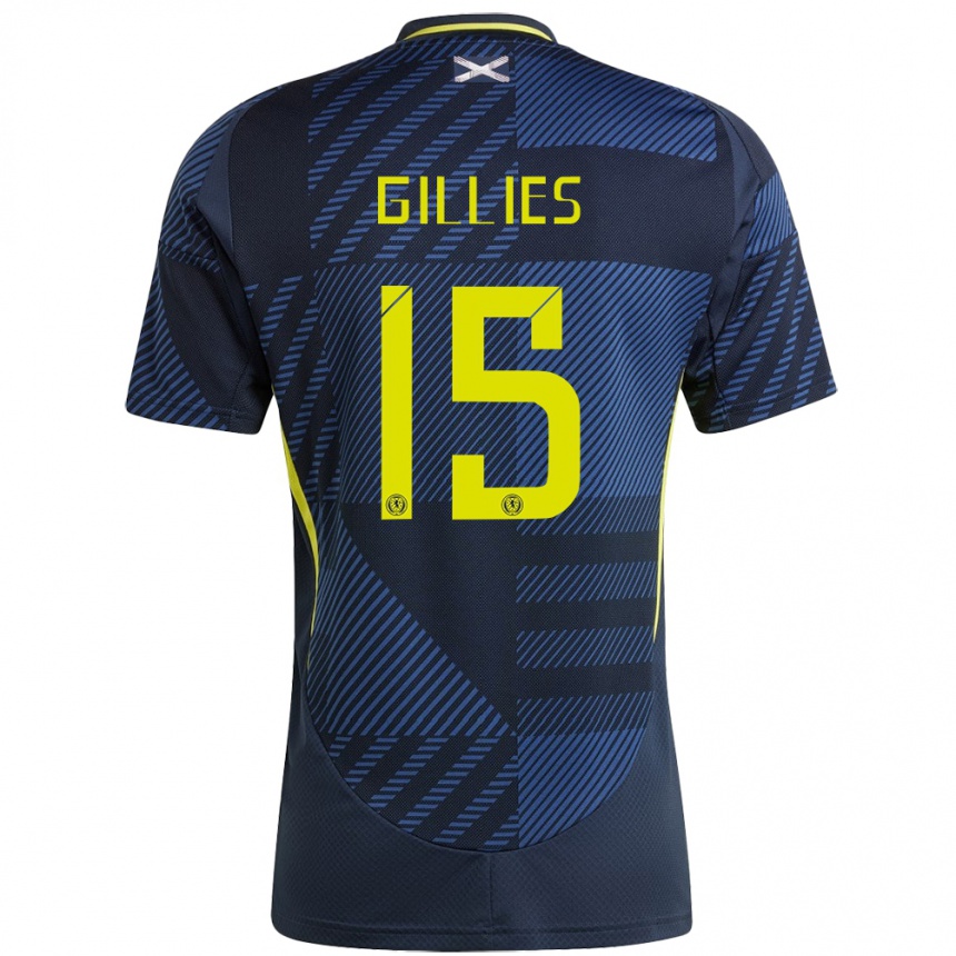 Vaikiškas Škotija Matthew Gillies #15 Tamsiai Mėlyna Namų Marškinėliai 24-26 T-Shirt