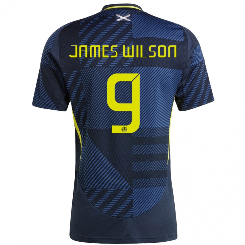 Vaikiškas Škotija James Wilson #9 Tamsiai Mėlyna Namų Marškinėliai 24-26 T-Shirt