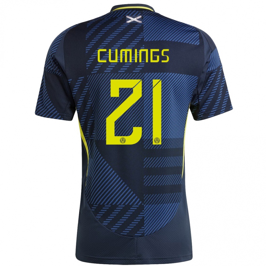 Vaikiškas Škotija Eartha Cumings #21 Tamsiai Mėlyna Namų Marškinėliai 24-26 T-Shirt