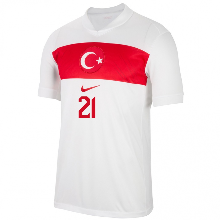 Vaikiškas Turkija Melike Öztürk #21 Baltas Namų Marškinėliai 24-26 T-Shirt