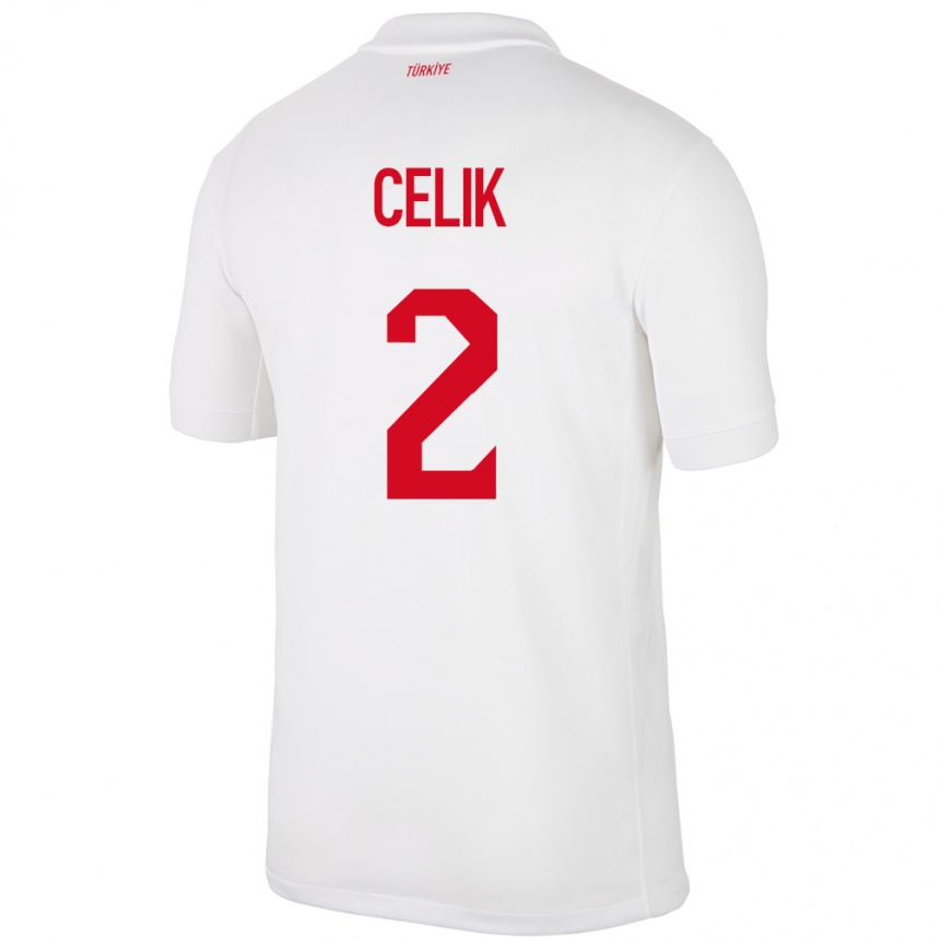 Vaikiškas Turkija Zeki Çelik #2 Baltas Namų Marškinėliai 24-26 T-Shirt