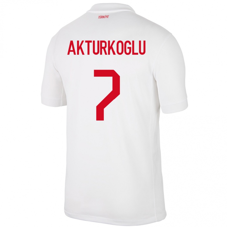 Vaikiškas Turkija Kerem Aktürkoğlu #7 Baltas Namų Marškinėliai 24-26 T-Shirt