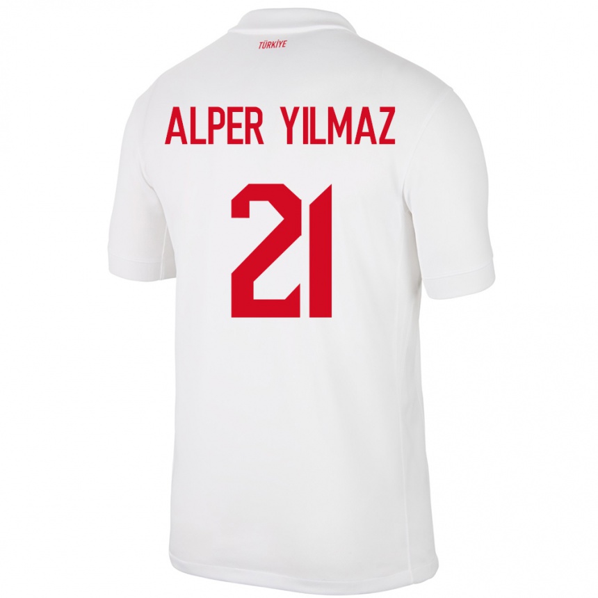 Vaikiškas Turkija Barış Alper Yılmaz #21 Baltas Namų Marškinėliai 24-26 T-Shirt