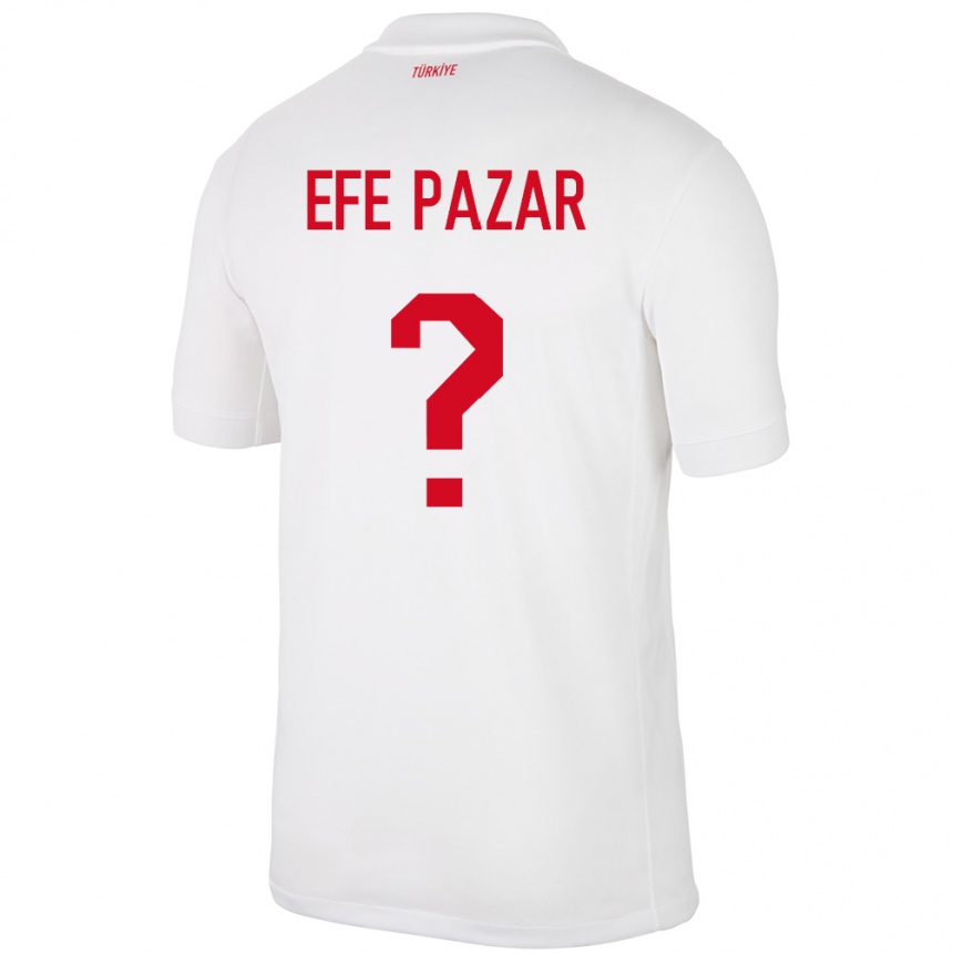 Vaikiškas Turkija Alper Efe Pazar #0 Baltas Namų Marškinėliai 24-26 T-Shirt