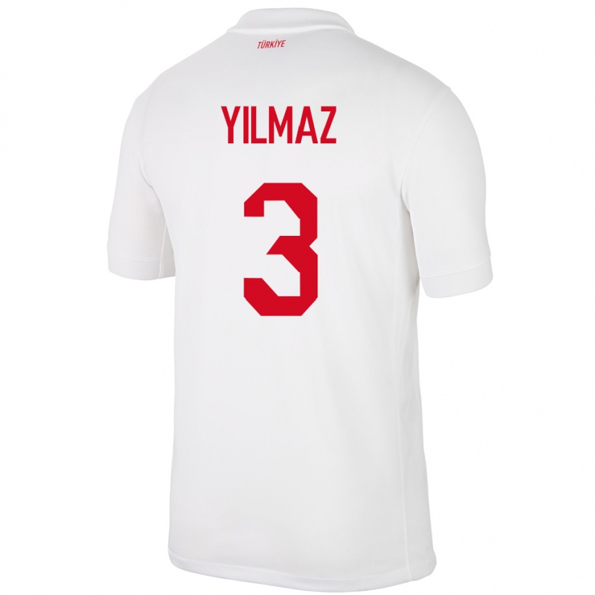 Vaikiškas Turkija Berkay Yılmaz #3 Baltas Namų Marškinėliai 24-26 T-Shirt