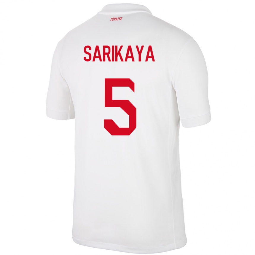 Vaikiškas Turkija Efe Sarıkaya #5 Baltas Namų Marškinėliai 24-26 T-Shirt