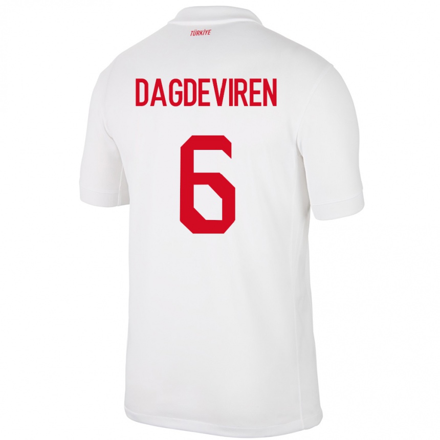 Vaikiškas Turkija Diren Dağdeviren #6 Baltas Namų Marškinėliai 24-26 T-Shirt