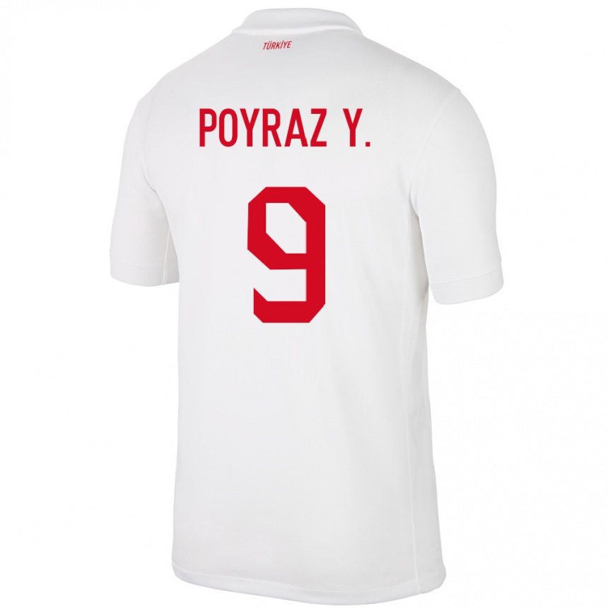 Vaikiškas Turkija Poyraz Yıldırım #9 Baltas Namų Marškinėliai 24-26 T-Shirt