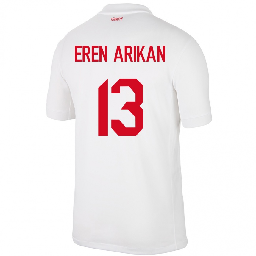 Vaikiškas Turkija Muhammed Eren Arıkan #13 Baltas Namų Marškinėliai 24-26 T-Shirt