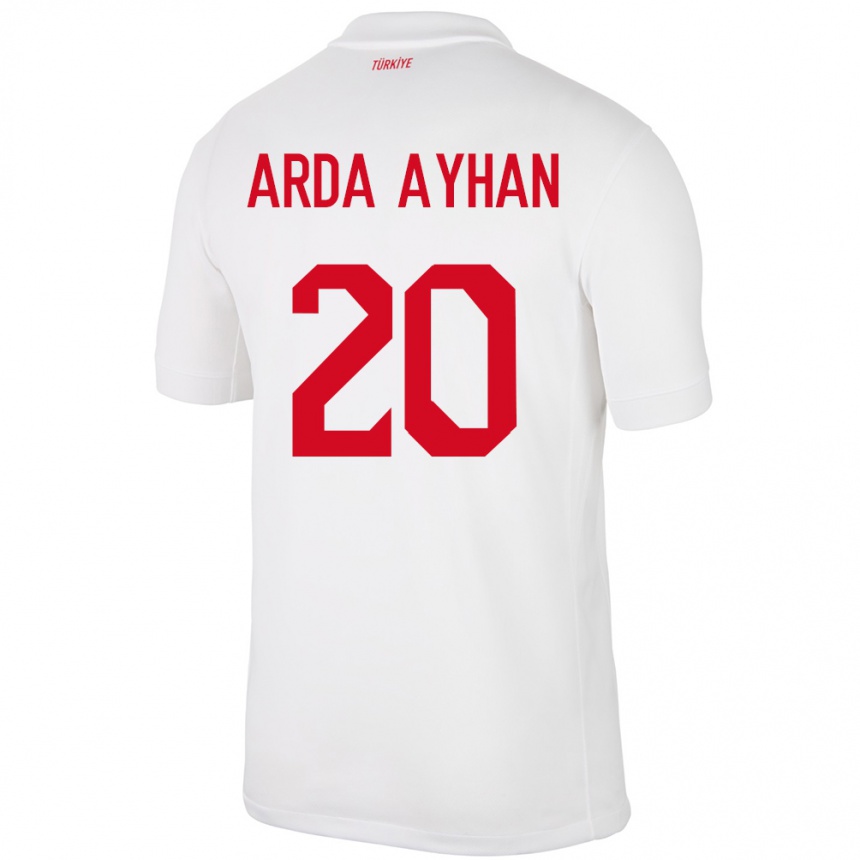 Vaikiškas Turkija Murat Arda Ayhan #20 Baltas Namų Marškinėliai 24-26 T-Shirt