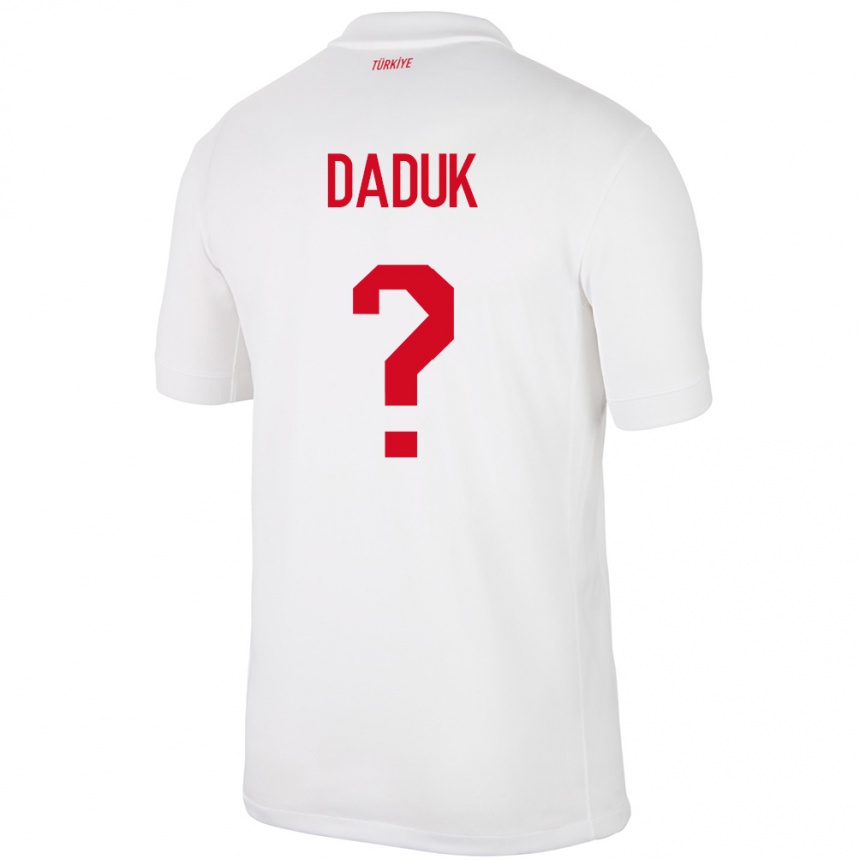 Vaikiškas Turkija Emir Dadük #0 Baltas Namų Marškinėliai 24-26 T-Shirt