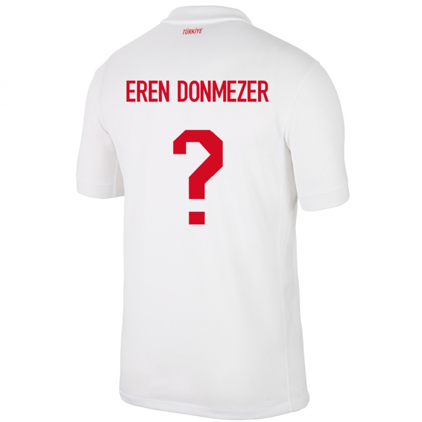 Vaikiškas Turkija Deniz Eren Dönmezer #0 Baltas Namų Marškinėliai 24-26 T-Shirt