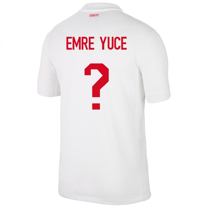 Vaikiškas Turkija Yunus Emre Yüce #0 Baltas Namų Marškinėliai 24-26 T-Shirt