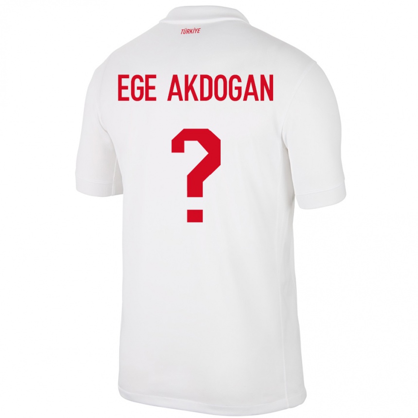 Vaikiškas Turkija Hasan Ege Akdoğan #0 Baltas Namų Marškinėliai 24-26 T-Shirt