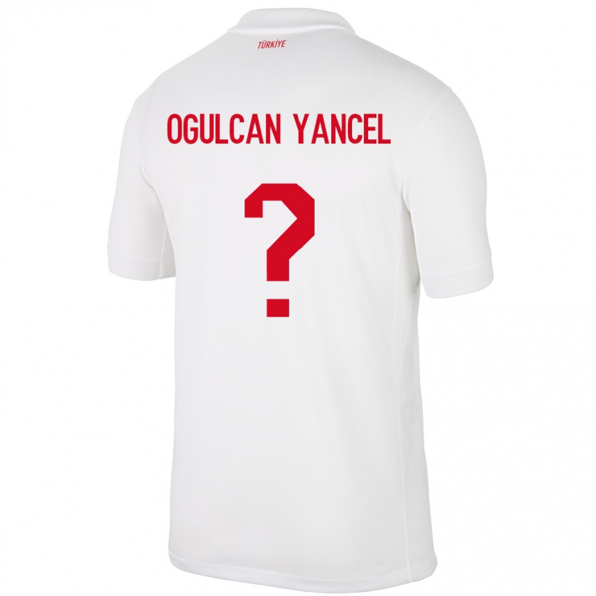 Vaikiškas Turkija Necati Oğulcan Yançel #0 Baltas Namų Marškinėliai 24-26 T-Shirt