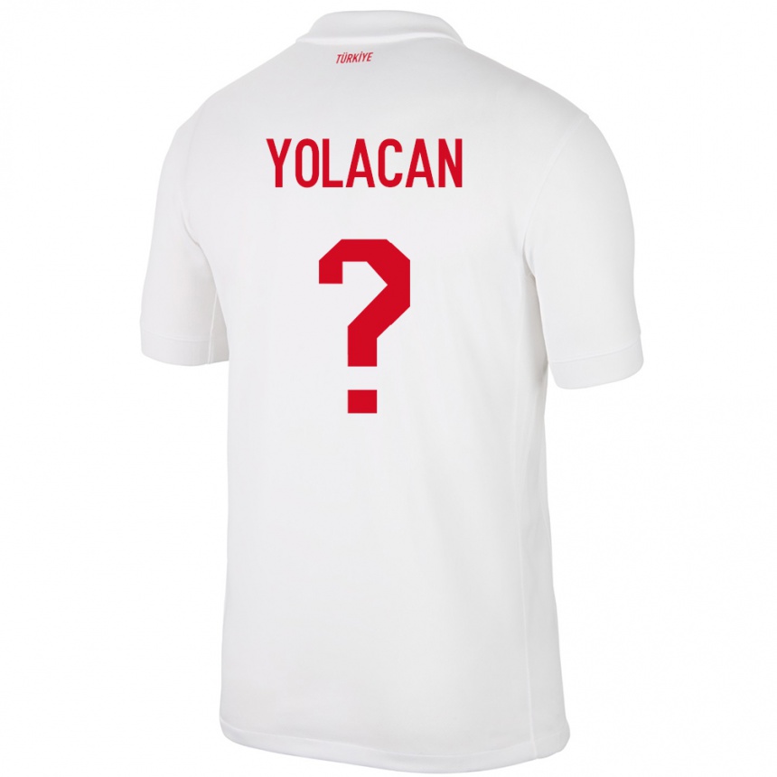 Vaikiškas Turkija Baran Yolaçan #0 Baltas Namų Marškinėliai 24-26 T-Shirt