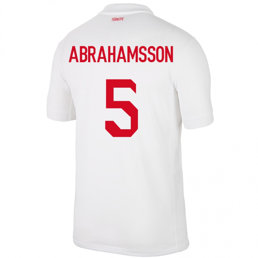 Vaikiškas Turkija Sejde Aylin Abrahamsson #5 Baltas Namų Marškinėliai 24-26 T-Shirt