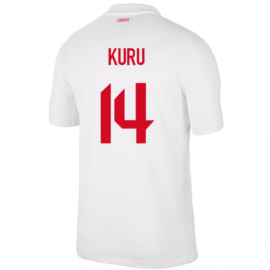 Vaikiškas Turkija Büşra Kuru #14 Baltas Namų Marškinėliai 24-26 T-Shirt