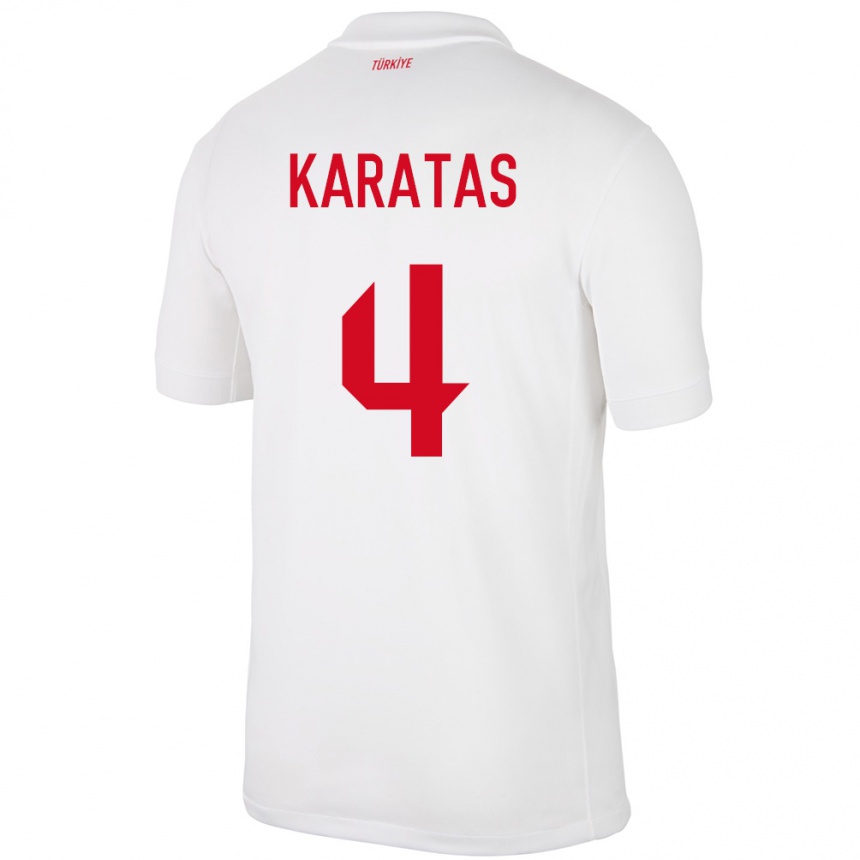 Vaikiškas Turkija Eda Karataş #4 Baltas Namų Marškinėliai 24-26 T-Shirt