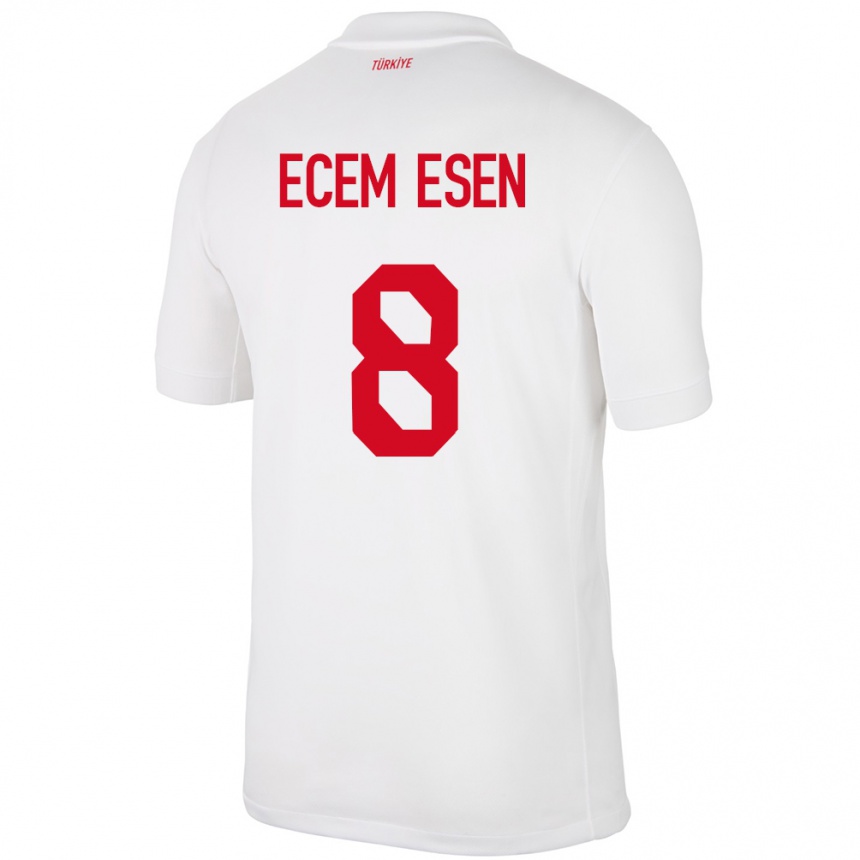 Vaikiškas Turkija Emine Ecem Esen #8 Baltas Namų Marškinėliai 24-26 T-Shirt