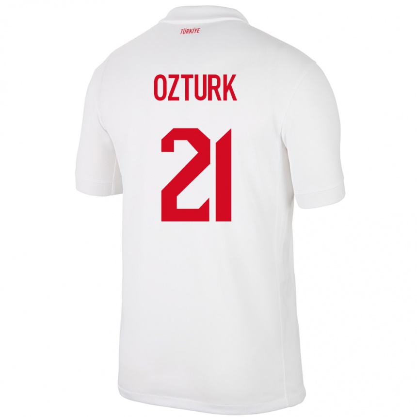 Vaikiškas Turkija Melike Öztürk #21 Baltas Namų Marškinėliai 24-26 T-Shirt