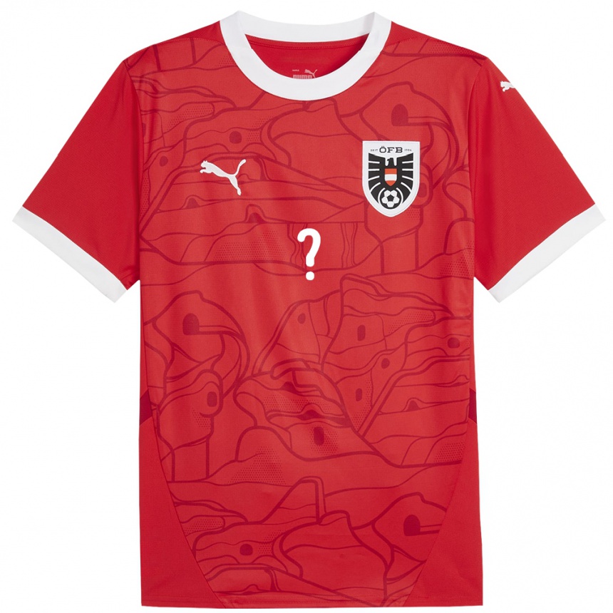 Vaikiškas Austrija Jūsų Vardas #0 Raudona Namų Marškinėliai 24-26 T-Shirt