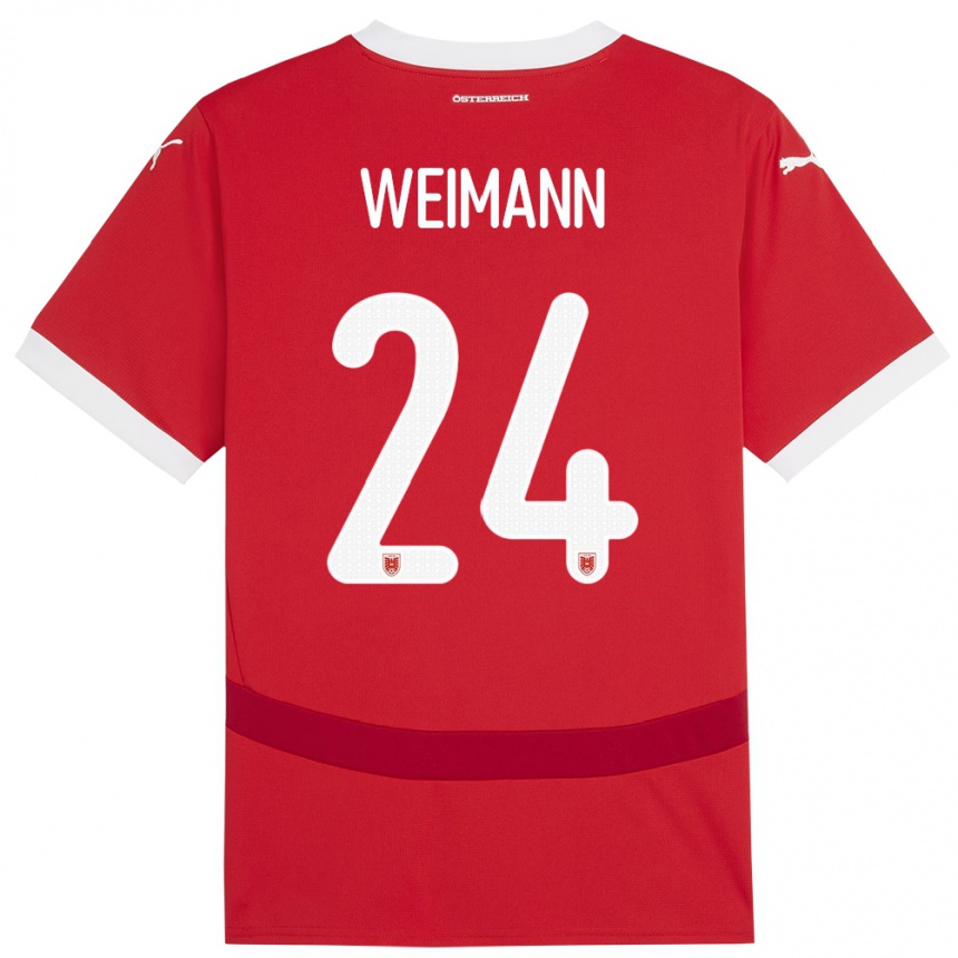 Vaikiškas Austrija Andreas Weimann #24 Raudona Namų Marškinėliai 24-26 T-Shirt