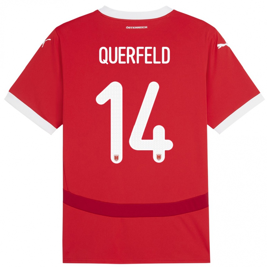 Vaikiškas Austrija Leopold Querfeld #14 Raudona Namų Marškinėliai 24-26 T-Shirt