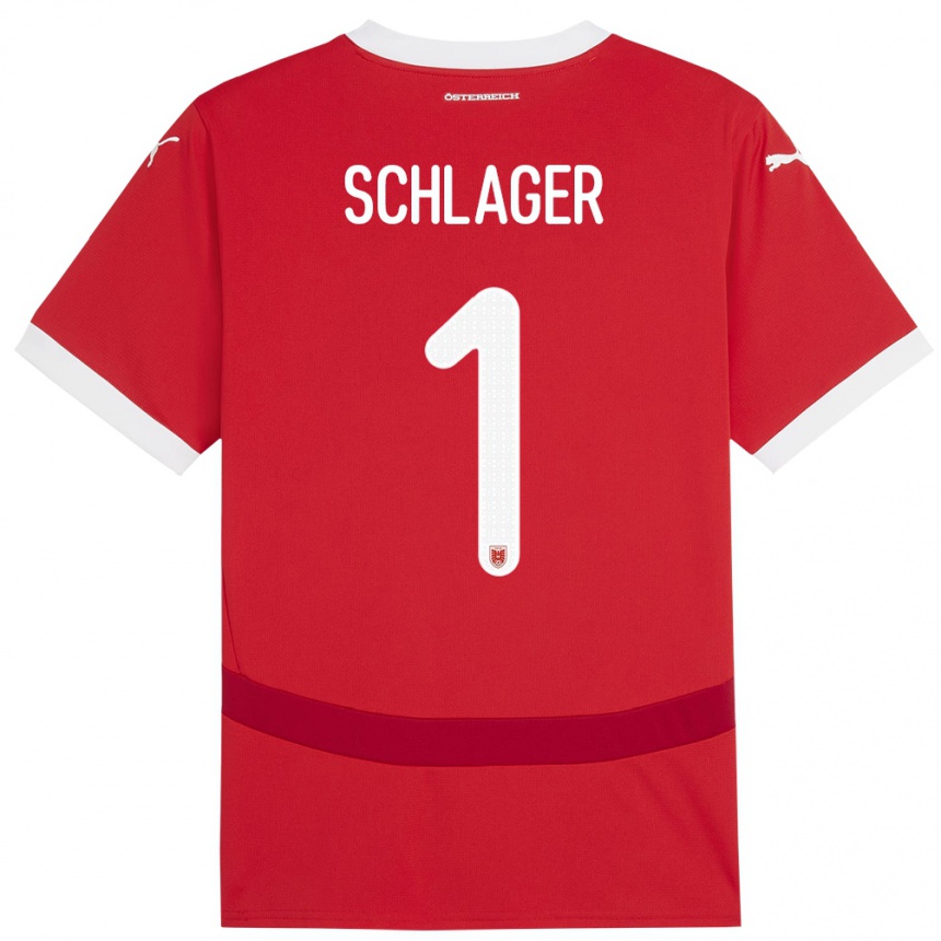 Vaikiškas Austrija Alexander Schlager #1 Raudona Namų Marškinėliai 24-26 T-Shirt