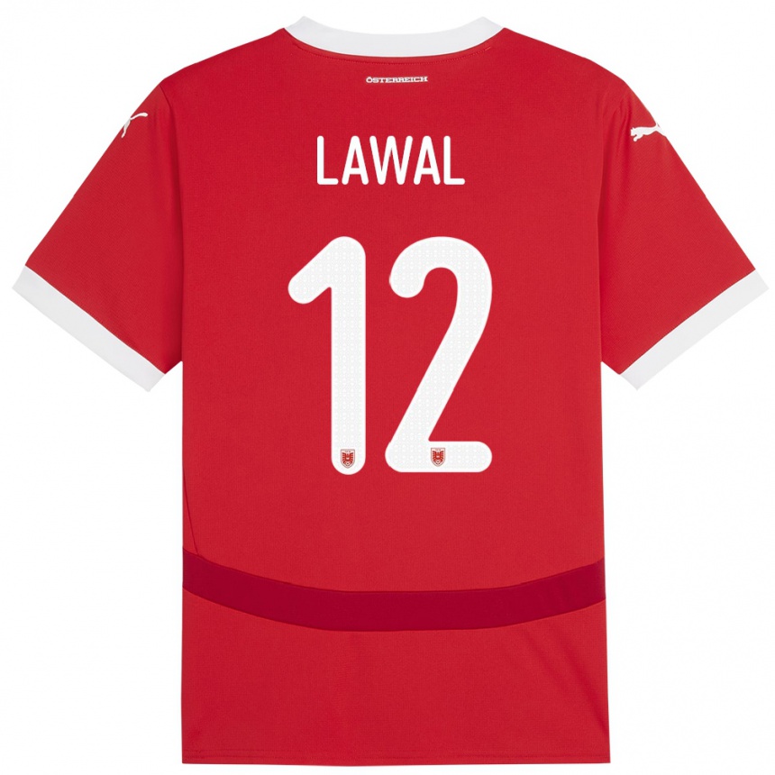 Vaikiškas Austrija Tobias Lawal #12 Raudona Namų Marškinėliai 24-26 T-Shirt