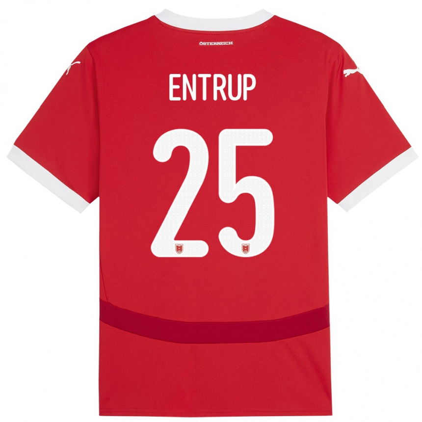 Vaikiškas Austrija Maximilian Entrup #25 Raudona Namų Marškinėliai 24-26 T-Shirt