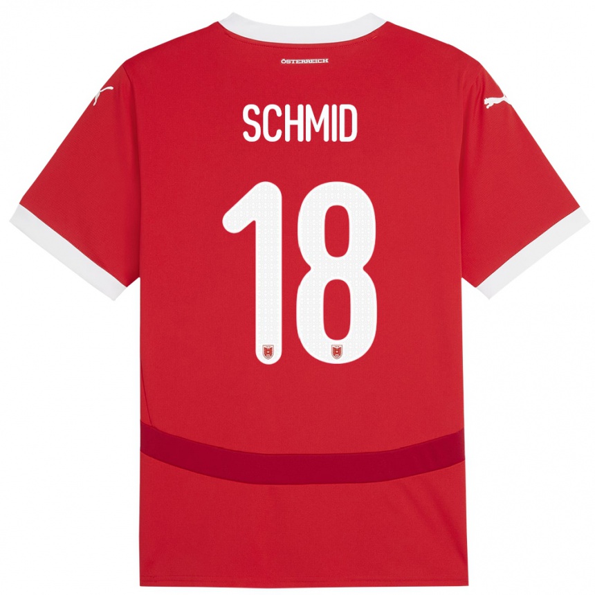 Vaikiškas Austrija Romano Schmid #18 Raudona Namų Marškinėliai 24-26 T-Shirt