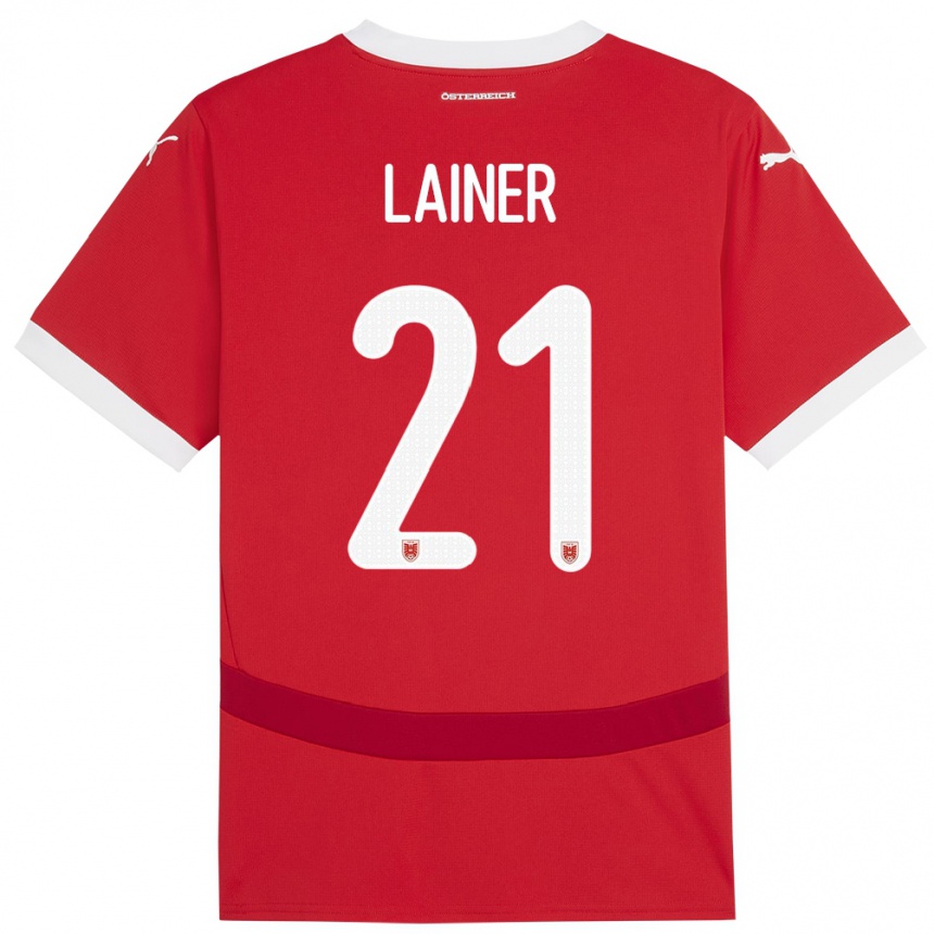 Vaikiškas Austrija Stefan Lainer #21 Raudona Namų Marškinėliai 24-26 T-Shirt