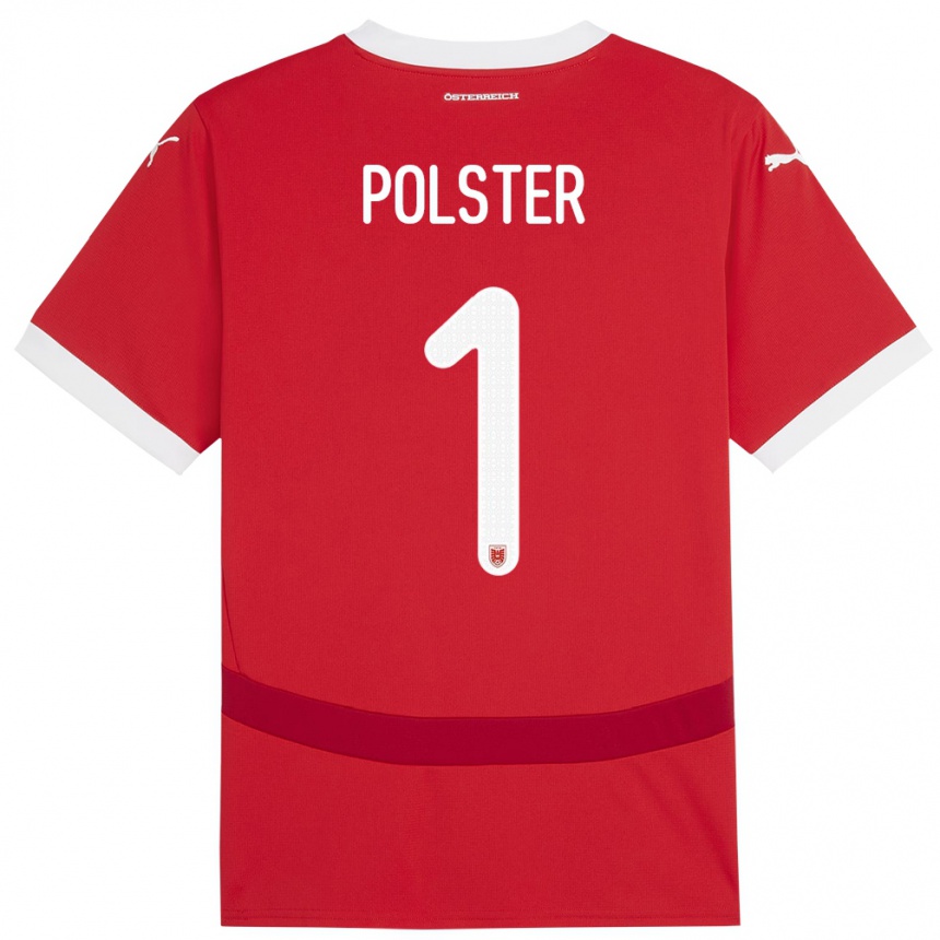 Vaikiškas Austrija Nikolas Polster #1 Raudona Namų Marškinėliai 24-26 T-Shirt