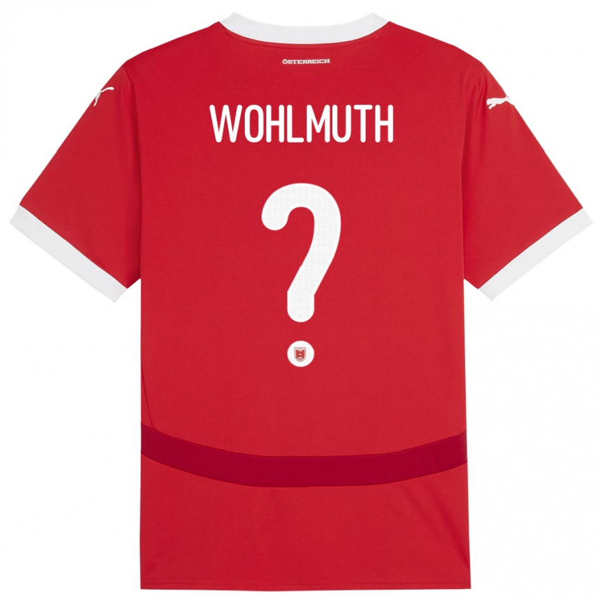 Vaikiškas Austrija Fabian Wohlmuth #0 Raudona Namų Marškinėliai 24-26 T-Shirt