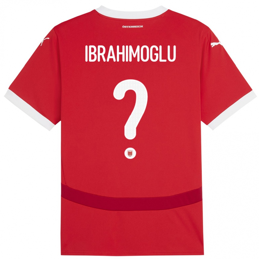 Vaikiškas Austrija Mücahit Ibrahimoglu #0 Raudona Namų Marškinėliai 24-26 T-Shirt