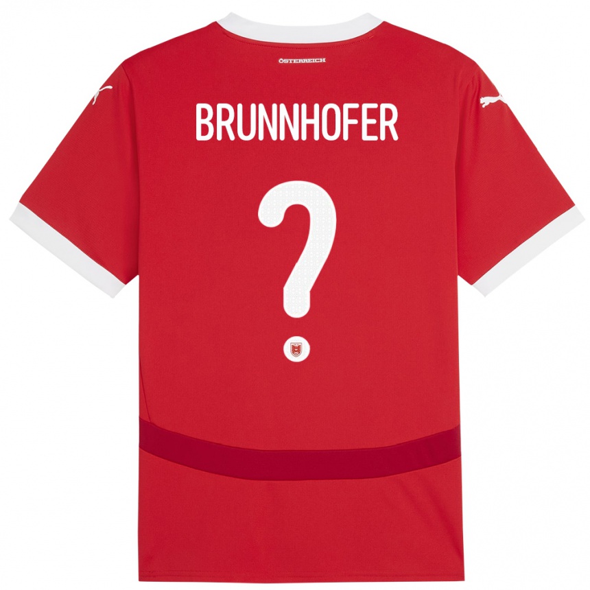 Vaikiškas Austrija Jakob Brunnhofer #0 Raudona Namų Marškinėliai 24-26 T-Shirt