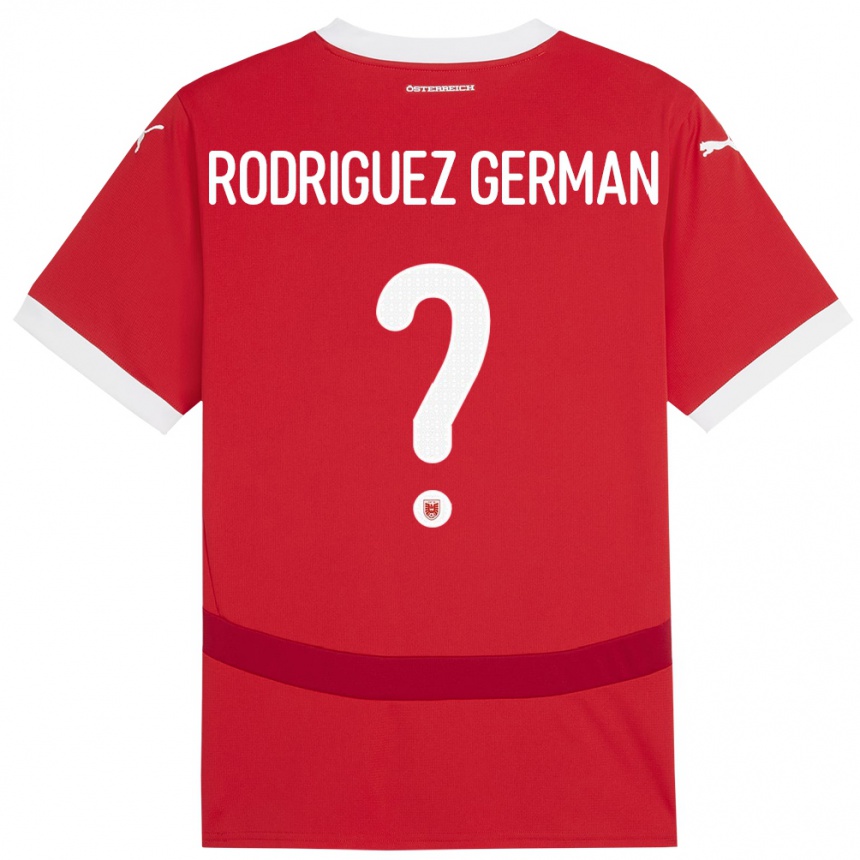 Vaikiškas Austrija Ryan Rodriguez German #0 Raudona Namų Marškinėliai 24-26 T-Shirt