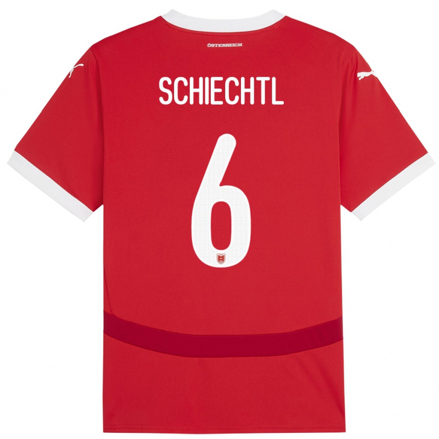 Vaikiškas Austrija Katharina Schiechtl #6 Raudona Namų Marškinėliai 24-26 T-Shirt